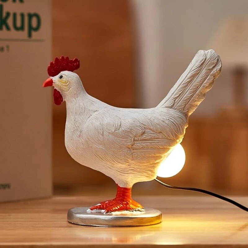Decorative Chicken-Shaped Table Lamp with Soft LED Light