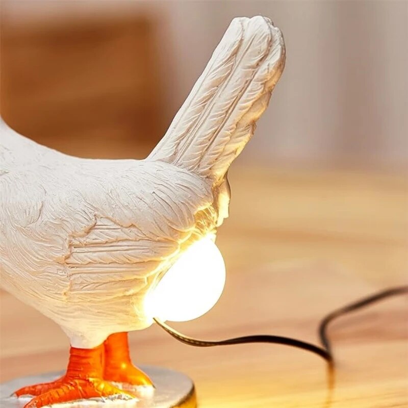 Decorative Chicken-Shaped Table Lamp with Soft LED Light