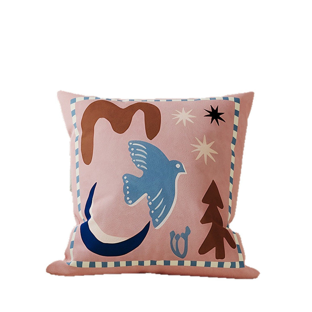 Decorative Cotton-Linen Horse-Illustration Square Throw Pillow Cover with Hidden Zip