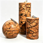 Decorative Marble-Effect Candle Set