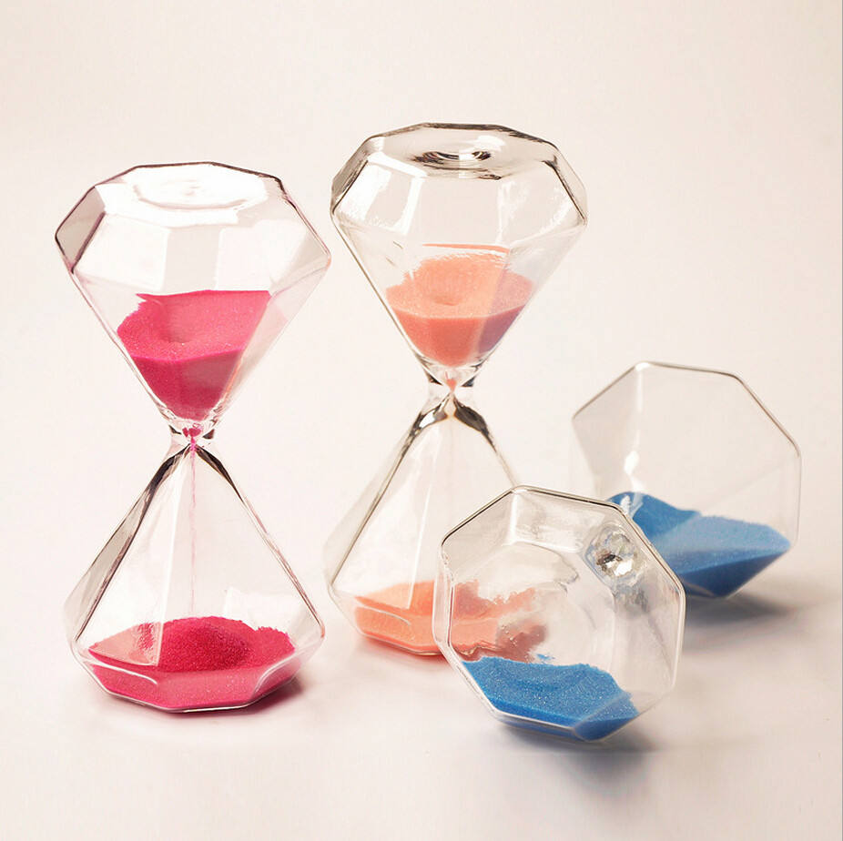 Diamond Hourglass Timer – 5 to 60 Minutes – Decorative Sand Timer for Home & Office