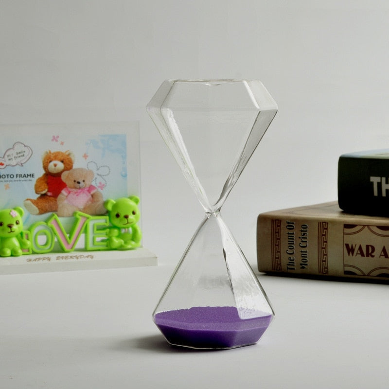 Diamond Hourglass Timer – 5 to 60 Minutes – Decorative Sand Timer for Home & Office