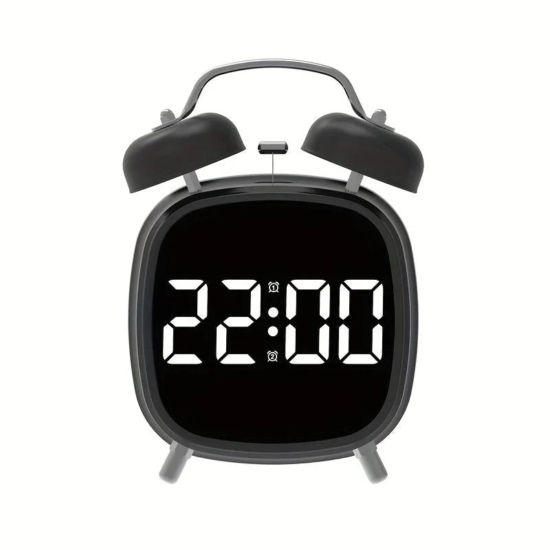 Digital Alarm Clock | Loud Twin-Bell Alarm & USB-Powered