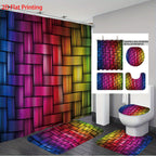 Digital Cube Pattern Bathroom Set