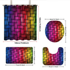 Digital Cube Pattern Bathroom Set