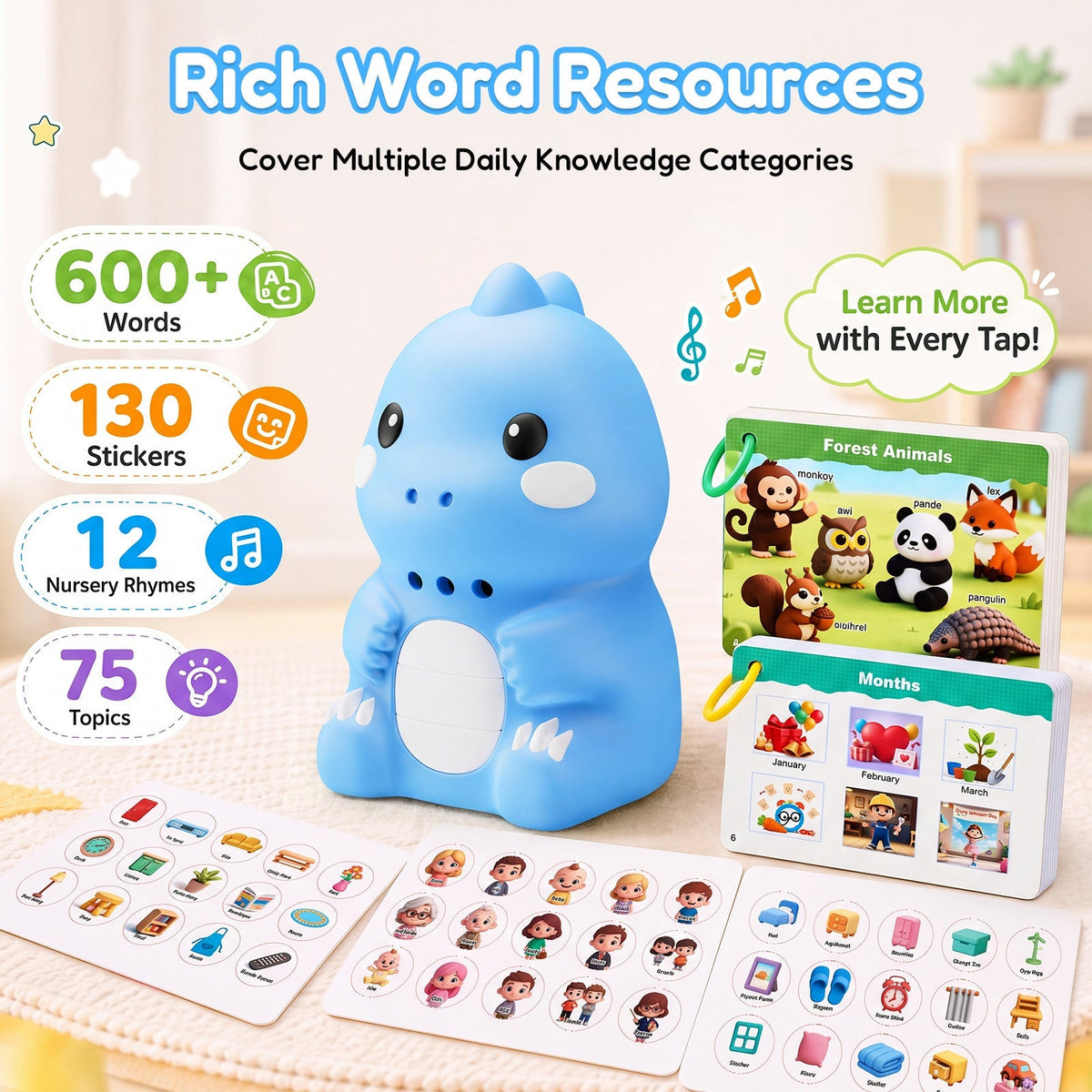 Dinosaur English Reading Pen with 84 Cards