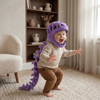 Dinosaur Skull Fleece Hoodie for Kids – Costume with Skeleton Spine