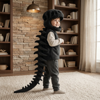 Dinosaur Skull Fleece Hoodie for Kids – Costume with Skeleton Spine