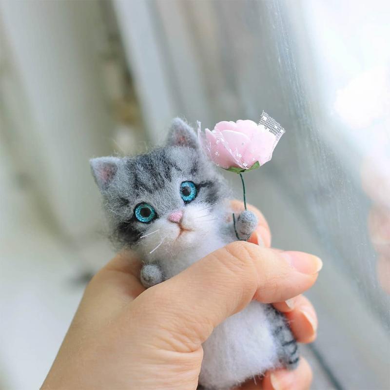 DIY Cat Wool Felt Craft Kit for Cat Lovers