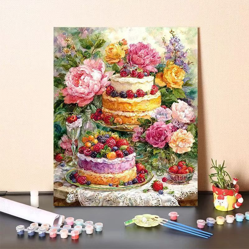 DIY Dessert-Themed Paint by Numbers Art Kit