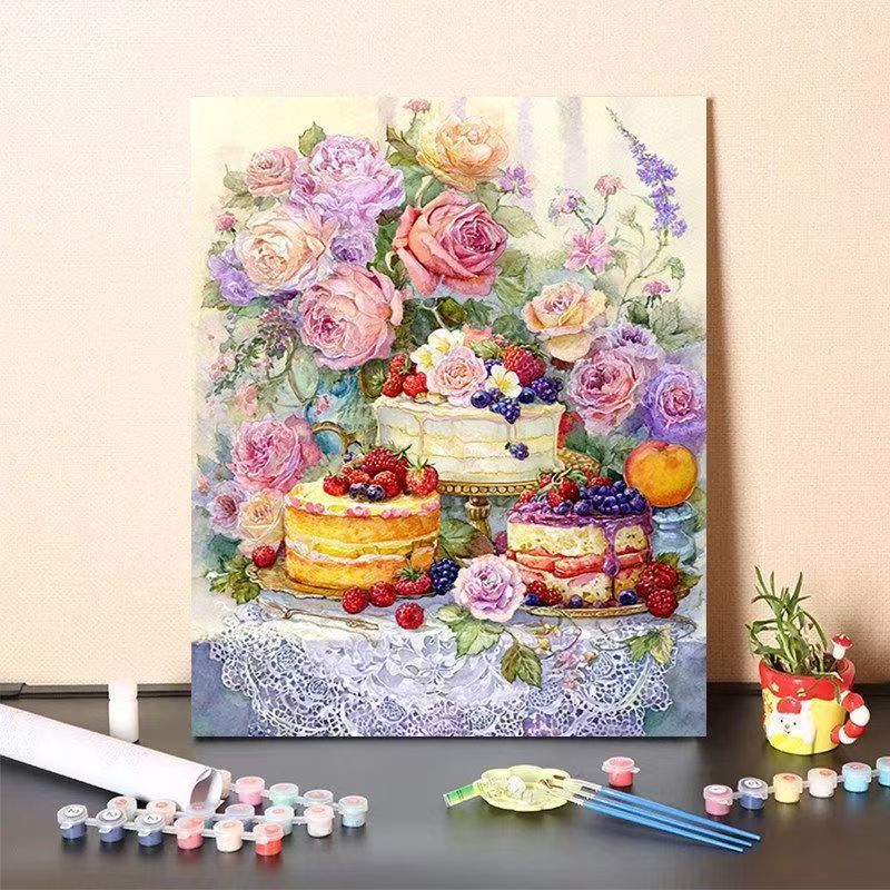 DIY Dessert-Themed Paint by Numbers Art Kit