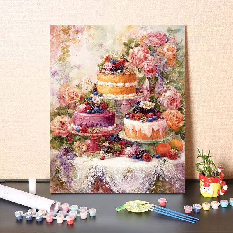 DIY Dessert-Themed Paint by Numbers Art Kit
