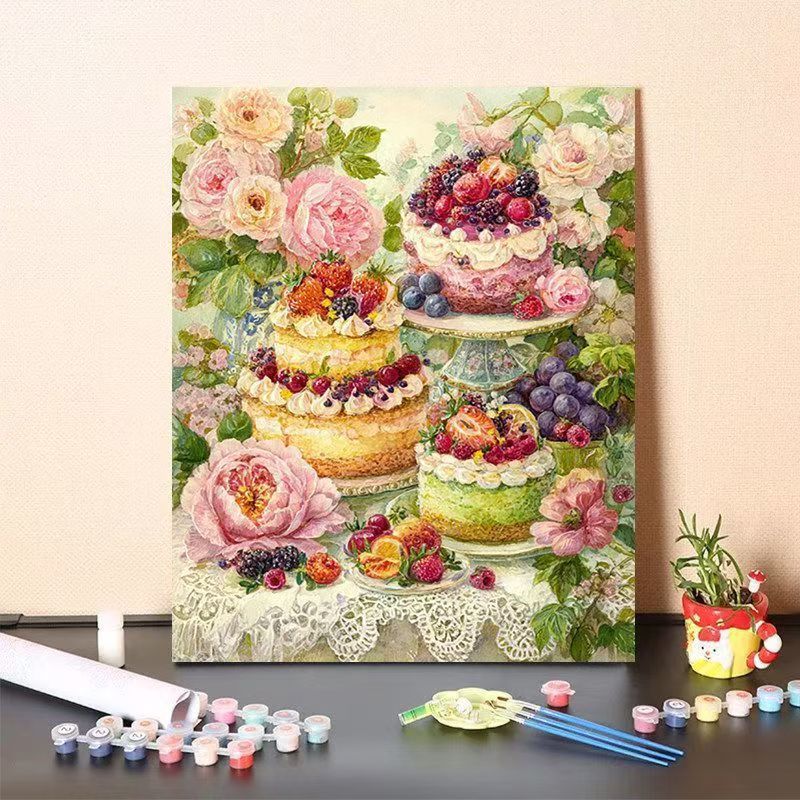 DIY Dessert-Themed Paint by Numbers Art Kit