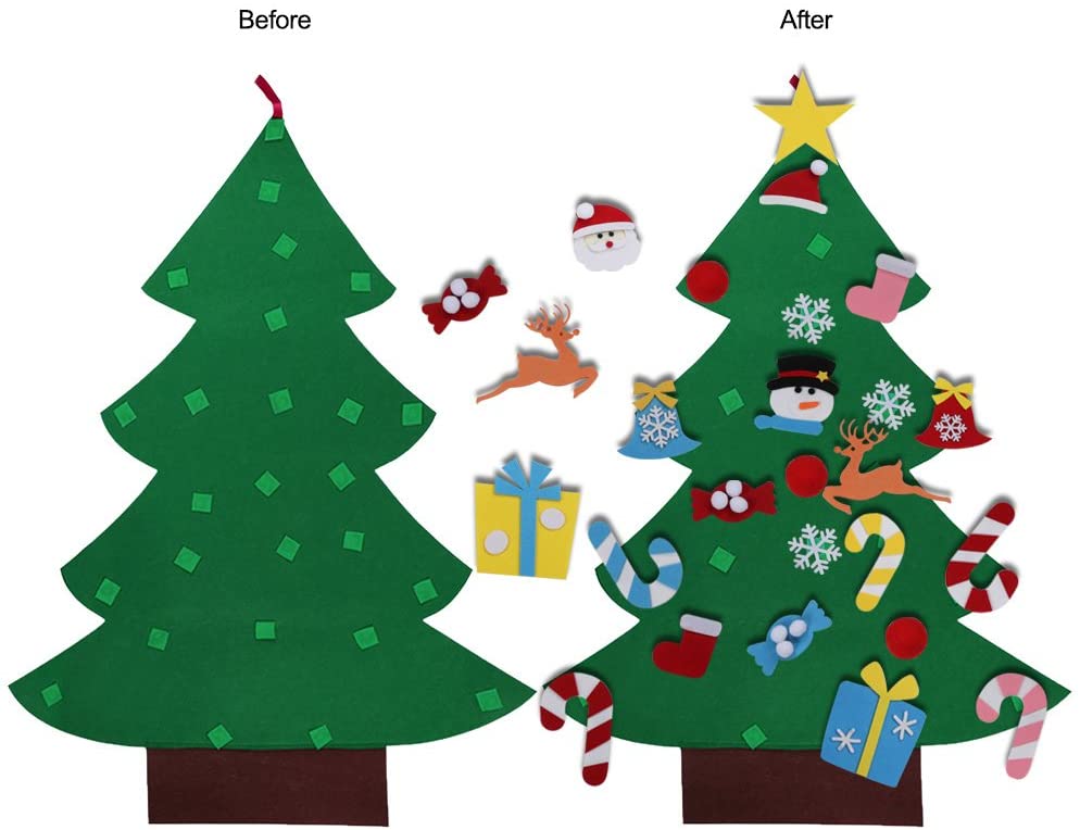 DIY felt Christmas tree with ornaments