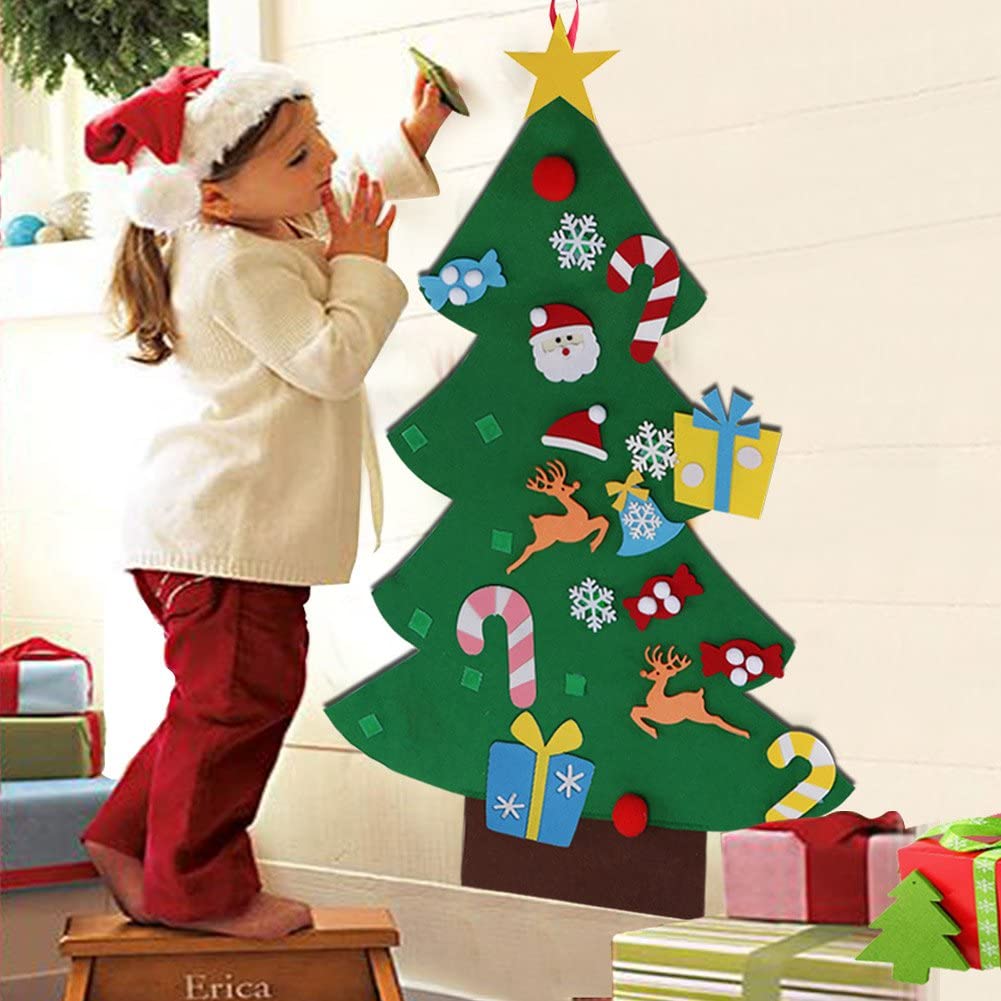 DIY felt Christmas tree with ornaments