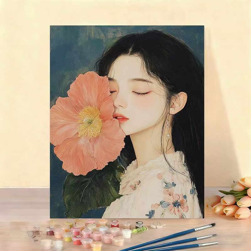 DIY Floral Portrait Paint by Numbers Kit