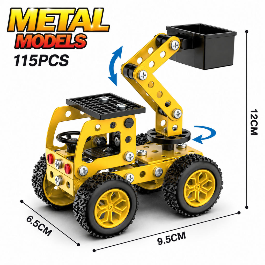 DIY Metal Construction Vehicle Model Kit – Screw & Nut Build Set