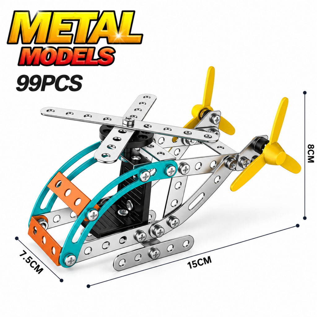DIY Metal Construction Vehicle Model Kit – Screw & Nut Build Set