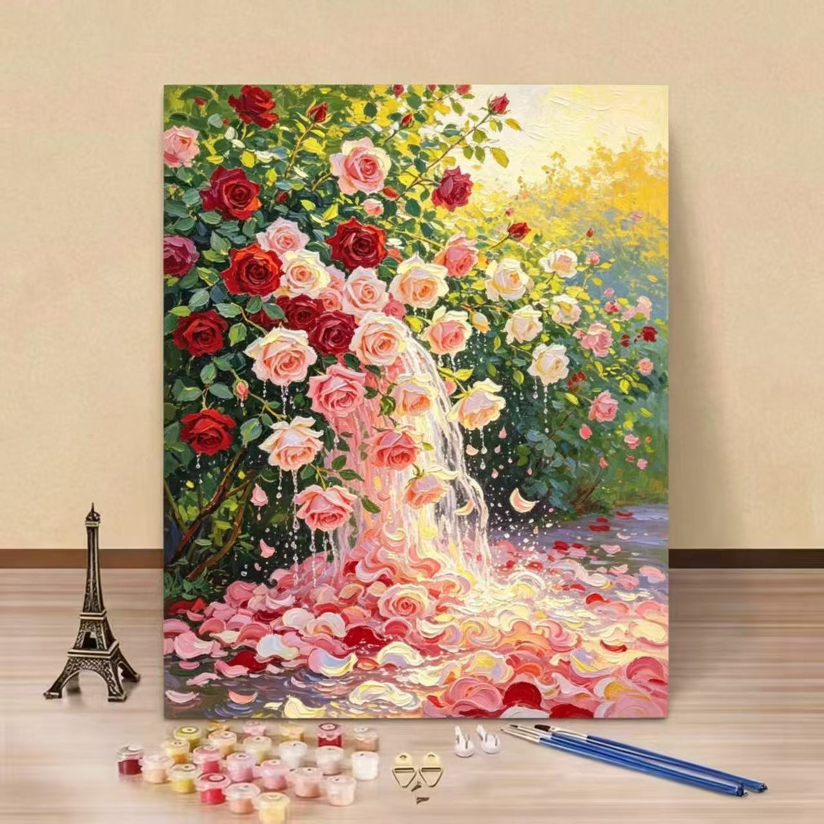 DIY Rose-Themed Paint by Numbers Canvas Art Kit