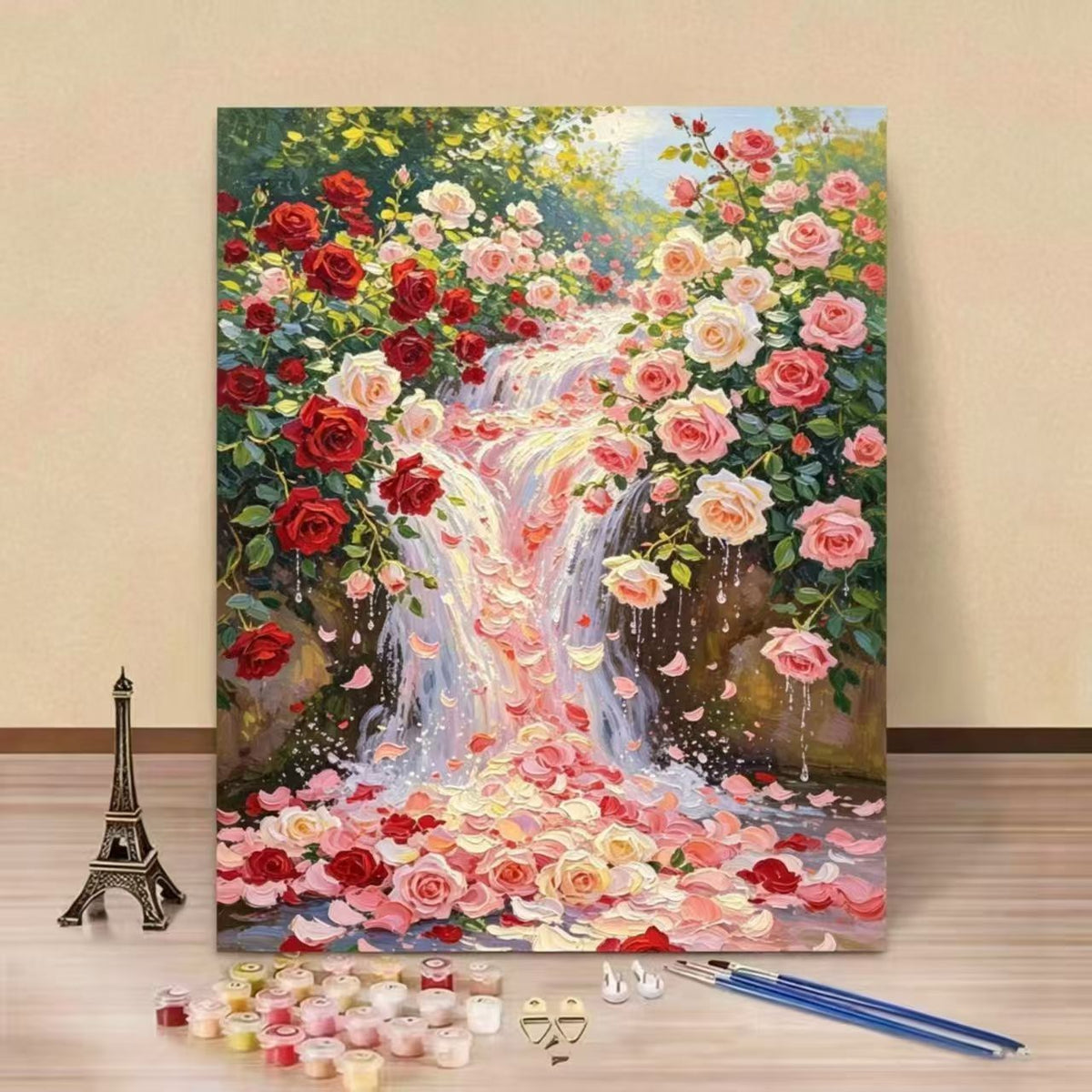 DIY Rose-Themed Paint by Numbers Canvas Art Kit