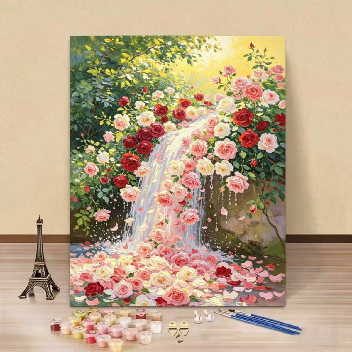 DIY Rose-Themed Paint by Numbers Canvas Art Kit