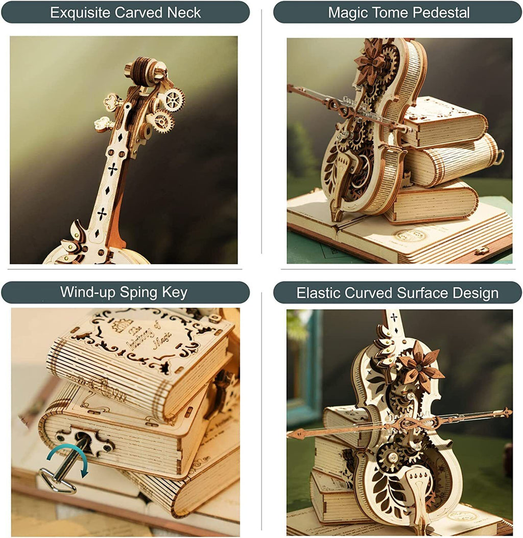 DIY Wooden Cello Music Box – Self-Playing 3D Puzzle & Decorative Musical Instrument