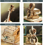DIY Wooden Cello Music Box – Self-Playing 3D Puzzle & Decorative Musical Instrument