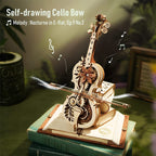 DIY Wooden Cello Music Box – Self-Playing 3D Puzzle & Decorative Musical Instrument