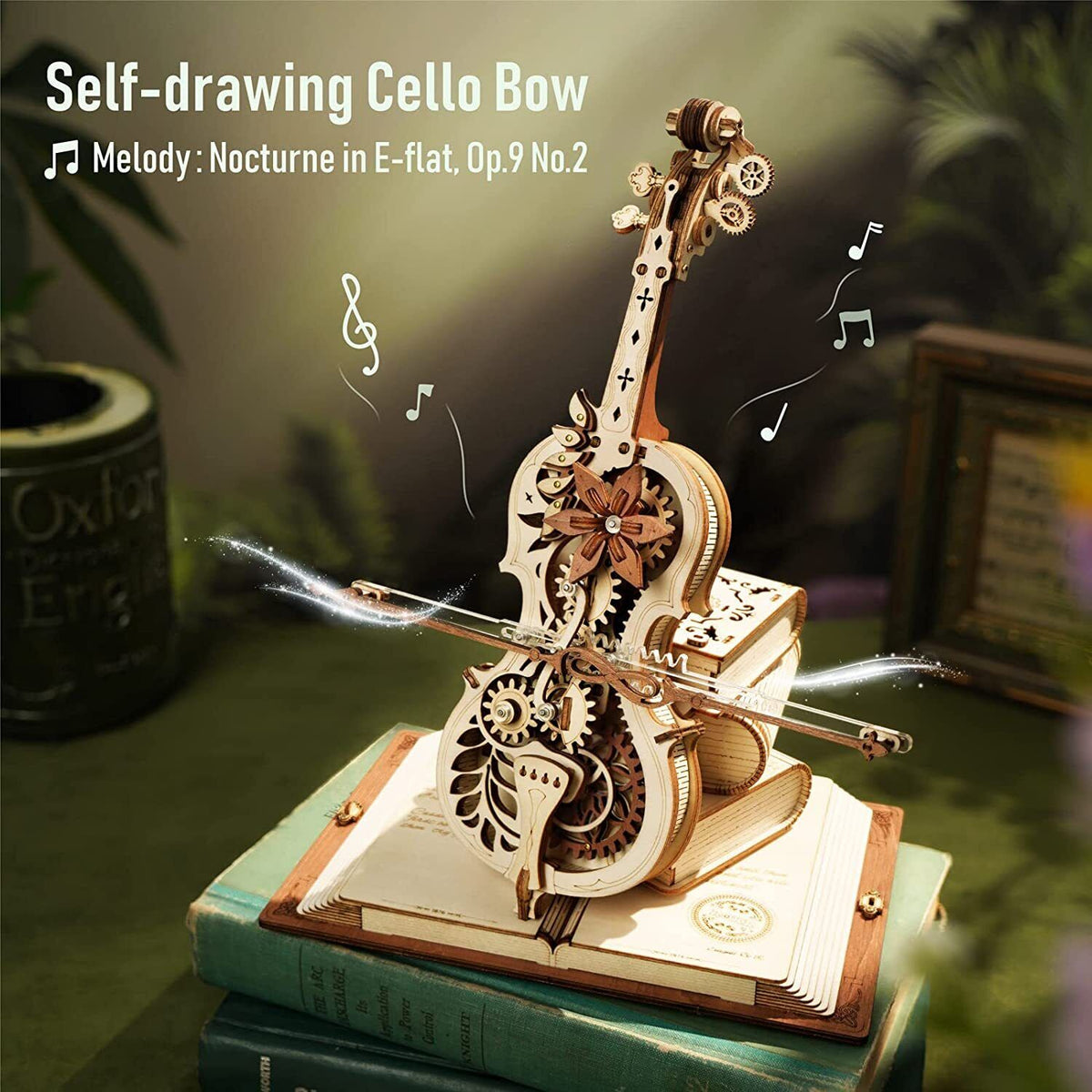 DIY Wooden Cello Music Box – Self-Playing 3D Puzzle & Decorative Musical Instrument