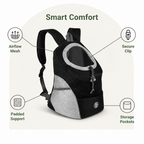 Dog carrier backpack with breathable mesh and ergonomic padding (removable base)