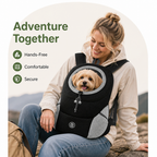 Dog carrier backpack with breathable mesh and ergonomic padding (removable base)