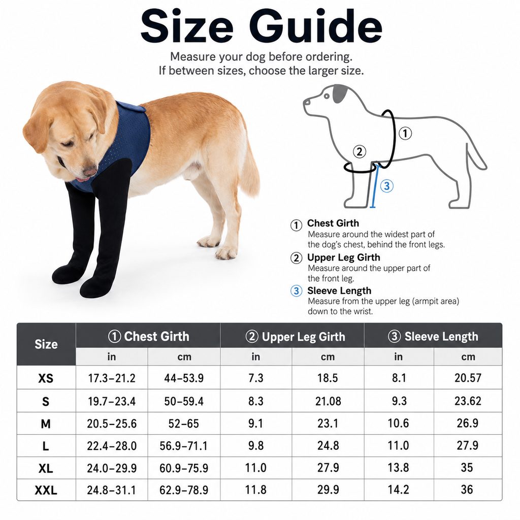 Boneroshop PawGuard Dual Front Leg Recovery Sleeves for Dogs - Cone-Free Anti-Lick Protection for Post-Surgery, Scratchi
