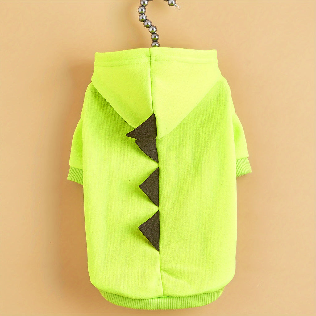 Dog Halloween Costume Fleece Dinosaur Hoodie – Warm Pet Outfit