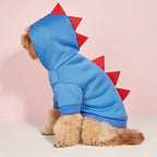 Dog Halloween Costume Fleece Dinosaur Hoodie – Warm Pet Outfit