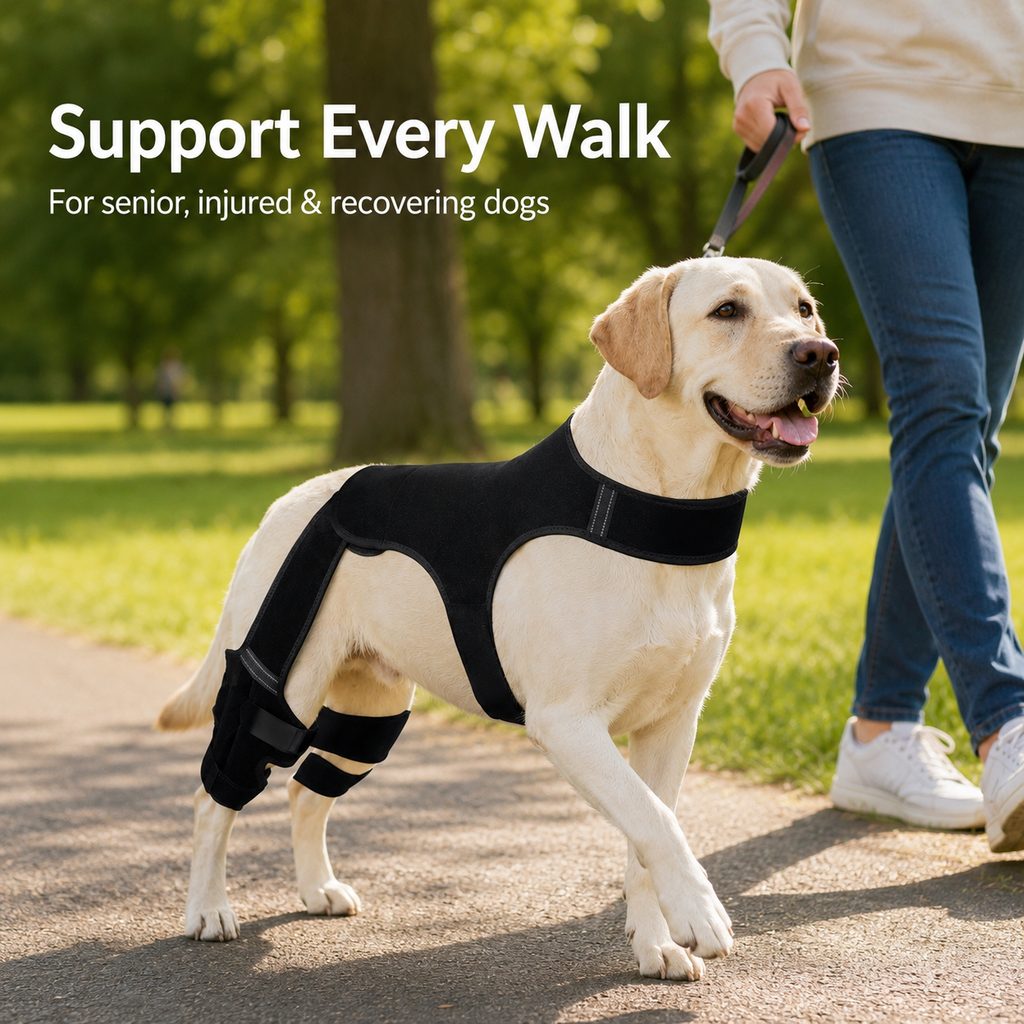 Boneroshop RearGuard Dog Rear Leg Support Brace - Anti-Slip Hind Leg Stability Wrap for Senior Dogs, Hardwood Floors & R