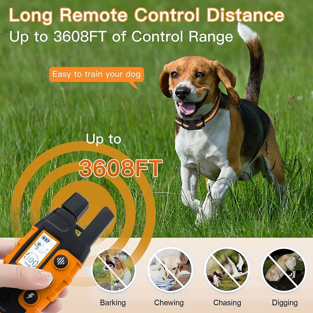 Dog Training E-Collar with Waterproof Long-Range Remote