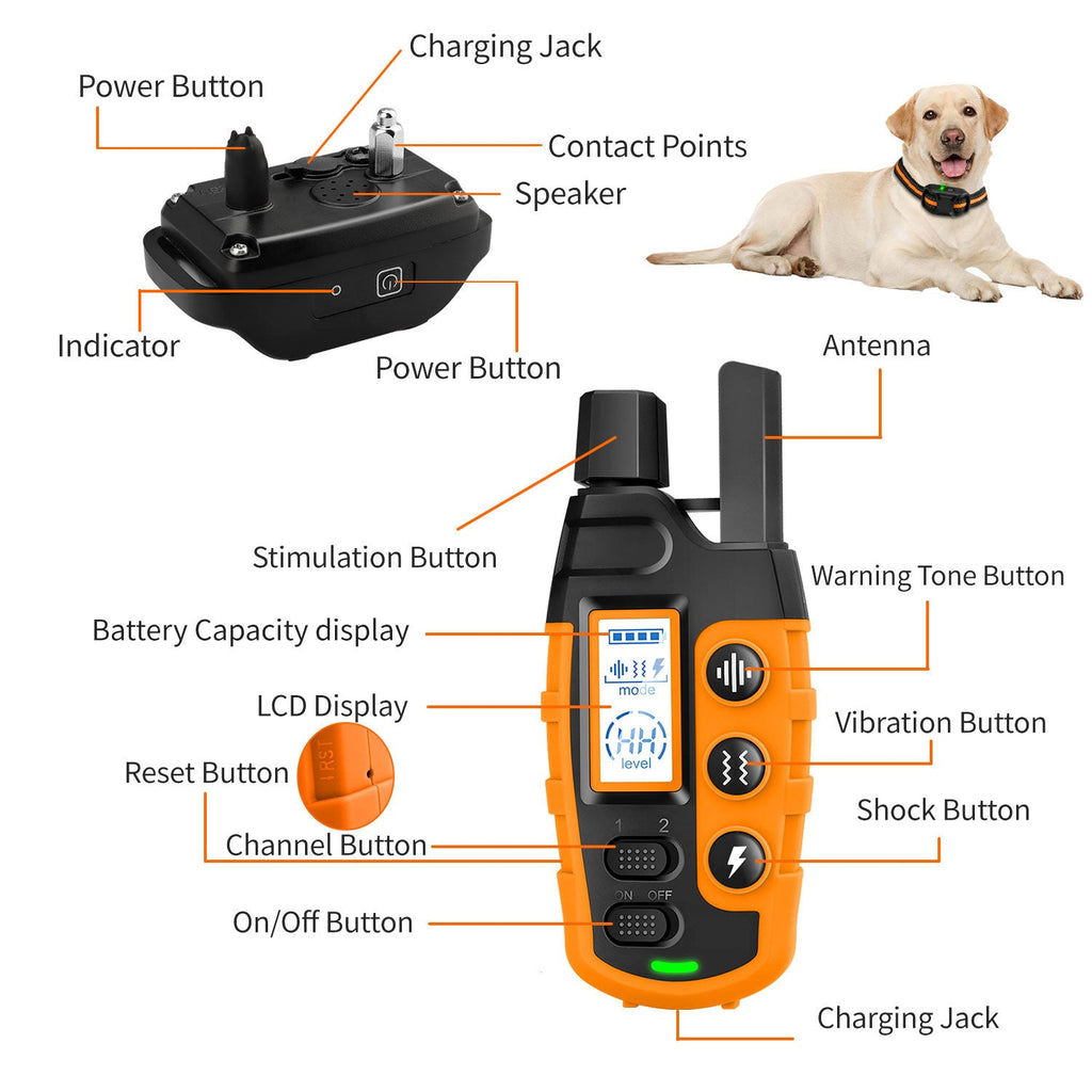 Dog Training E-Collar with Waterproof Long-Range Remote