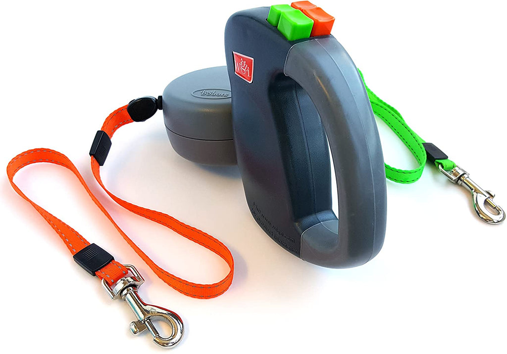 Double Dog Lead – Dual Lead for 2 Dogs with 360° Swivel, Tangle-Free, Reflective – WalkMate
