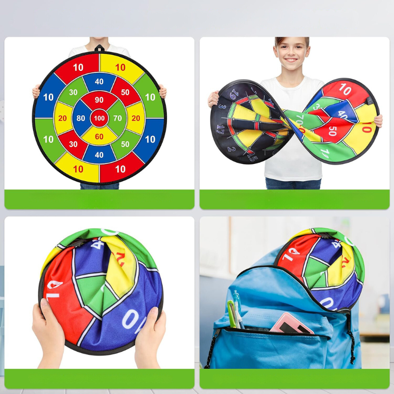 Double-sided children's dartboard – Large safe dartboard for indoor & outdoor