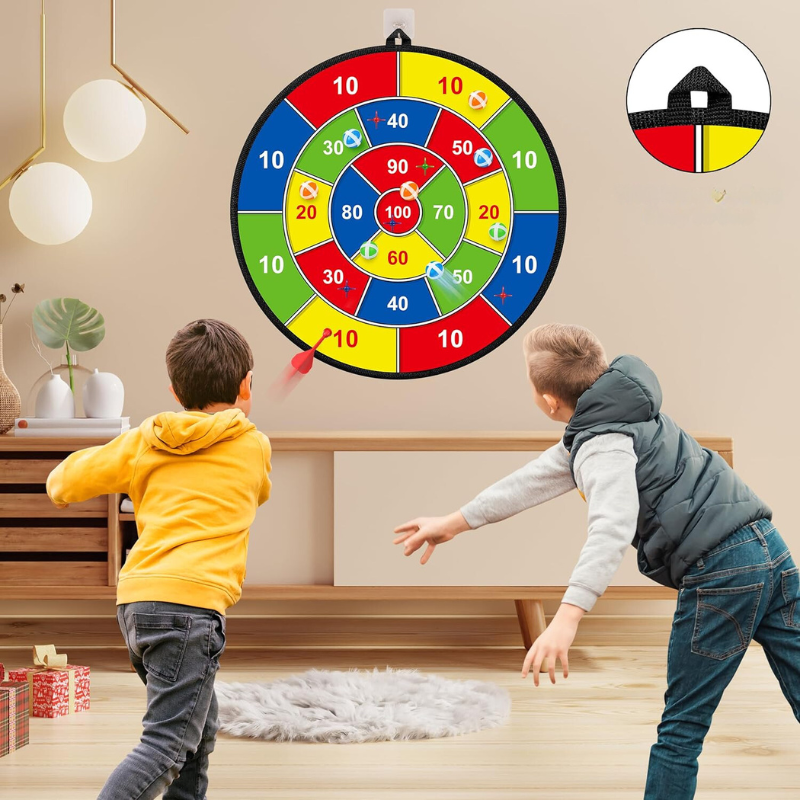 Double-sided children's dartboard – Large safe dartboard for indoor & outdoor