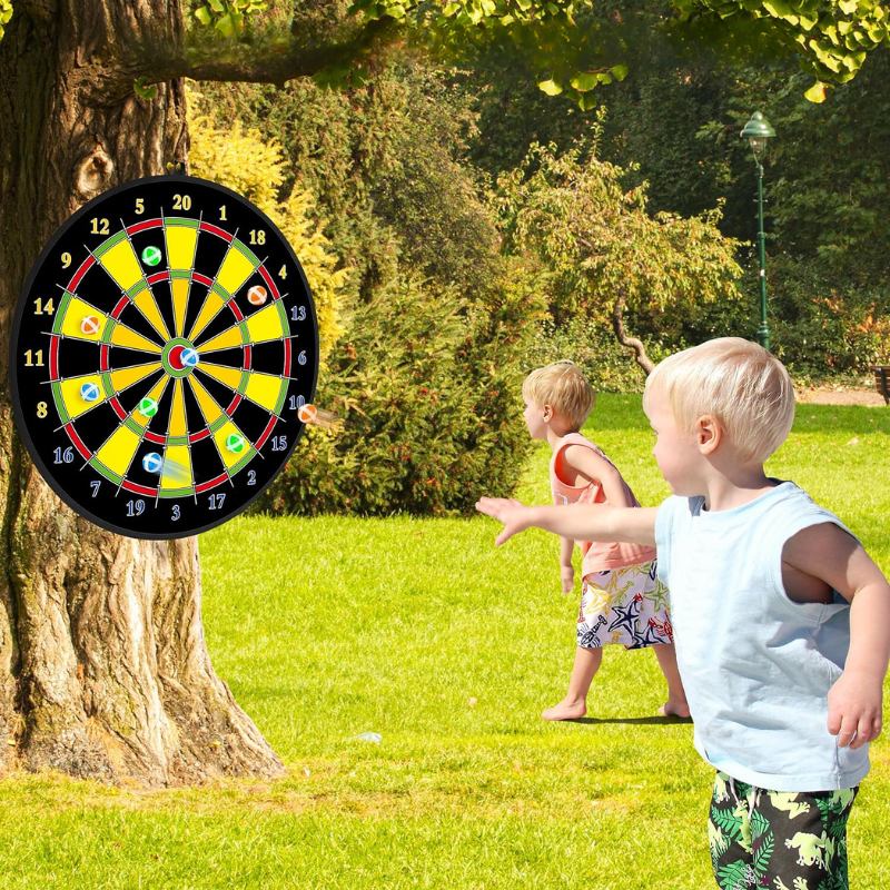 Double-Sided Kids' Dartboard – Large Safe Dartboard for Indoors & Outdoors