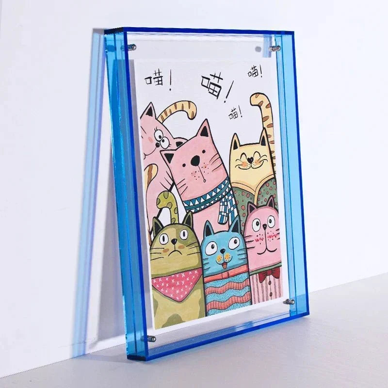 Double-Sided Transparent Acrylic Photo Frame — Display Stand for A6 to A4