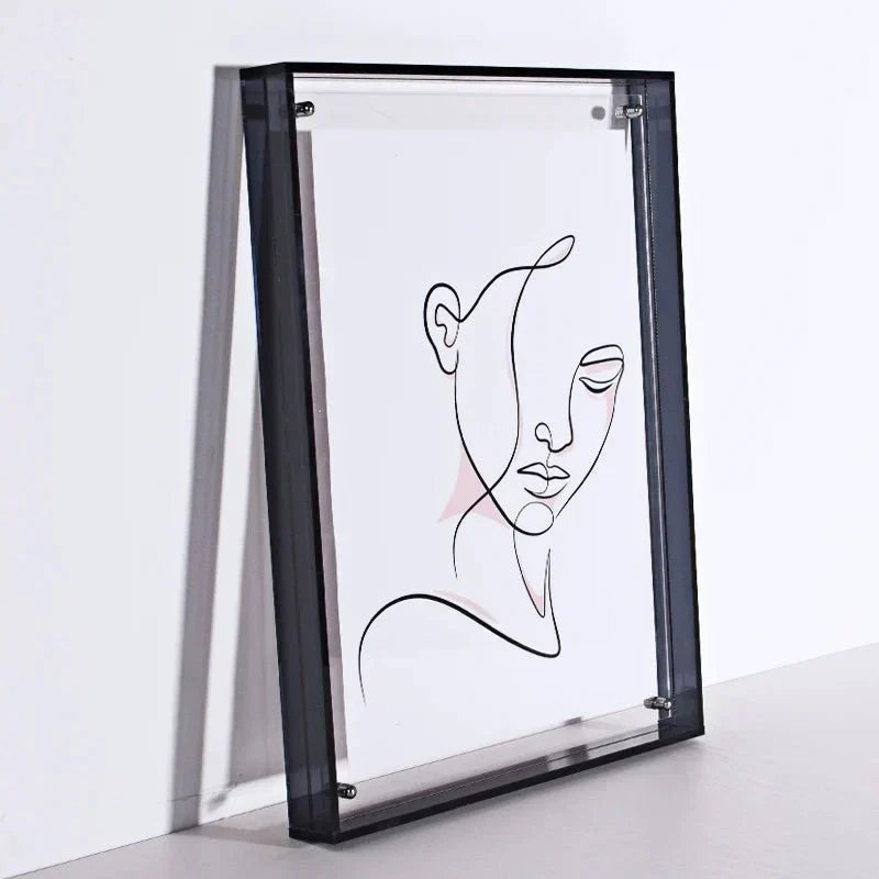 Double-Sided Transparent Acrylic Photo Frame — Display Stand for A6 to A4