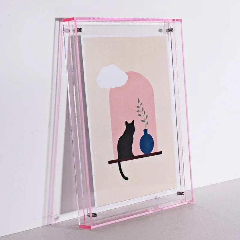 Double-Sided Transparent Acrylic Photo Frame — Display Stand for A6 to A4