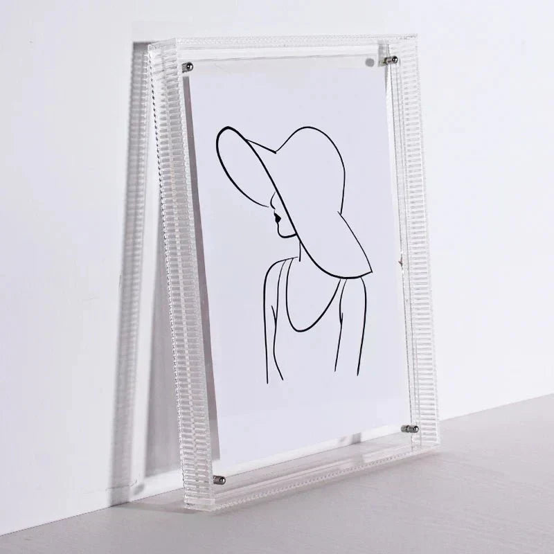 Double-Sided Transparent Acrylic Photo Frame — Display Stand for A6 to A4