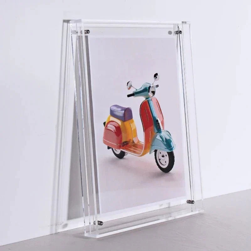 Double-Sided Transparent Acrylic Photo Frame — Display Stand for A6 to A4