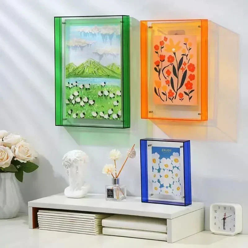 Double-Sided Transparent Acrylic Photo Frame — Display Stand for A6 to A4