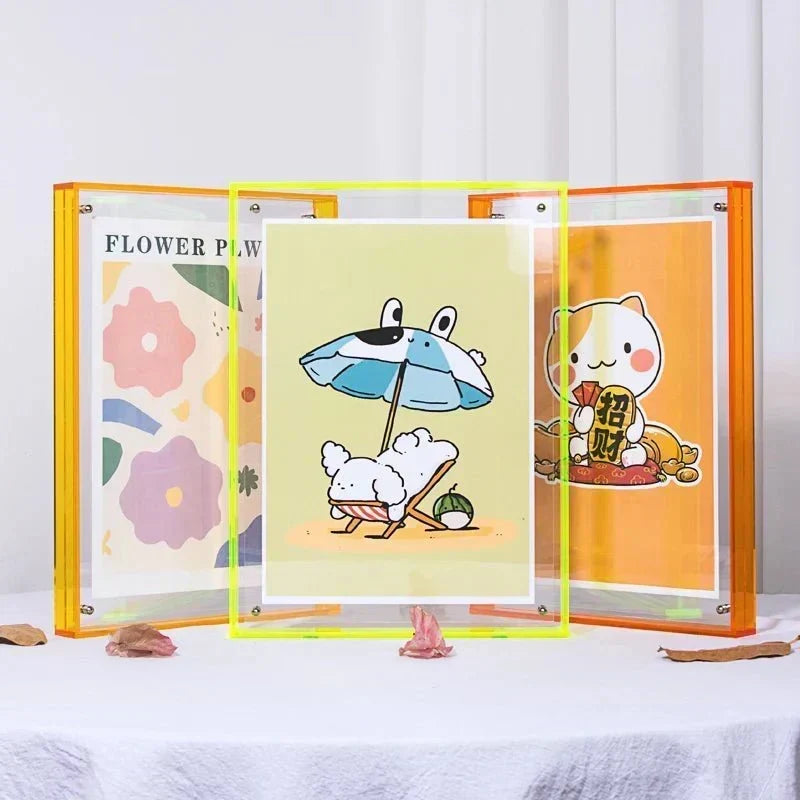 Double-Sided Transparent Acrylic Photo Frame — Display Stand for A6 to A4