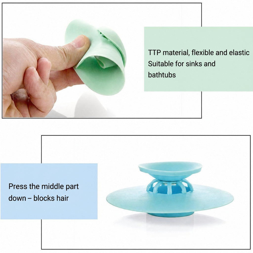 Drain Stopper Silicone with Hair Strainer 4.0–5.0 cm