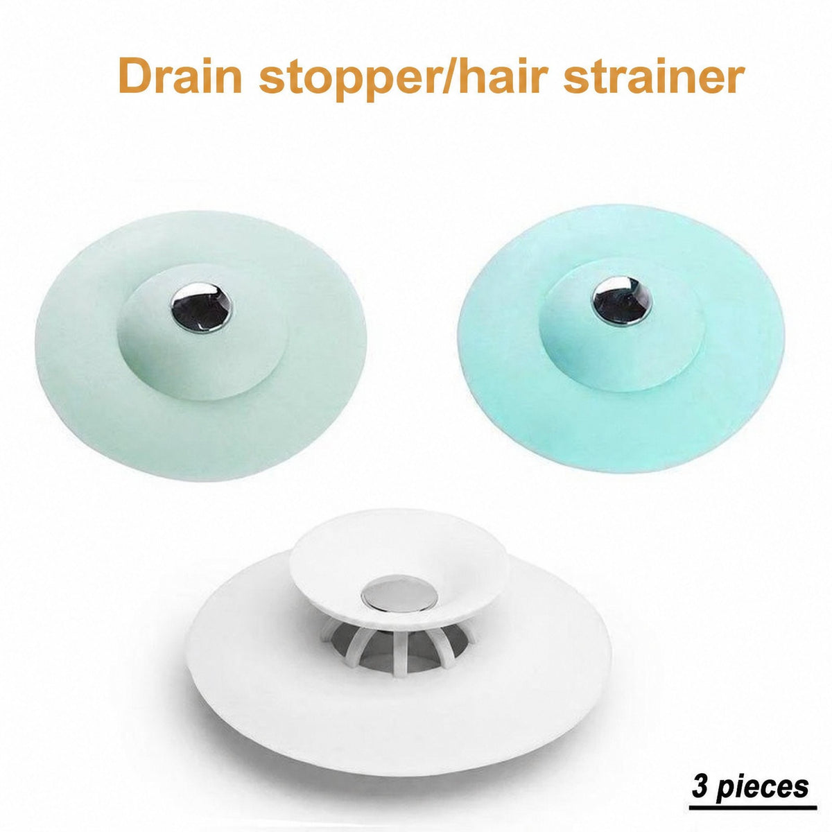 Drain Stopper Silicone with Hair Strainer 4.0–5.0 cm